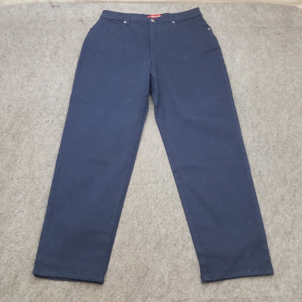 NEW VINTAGE Gloria Vanderbilt Jeans Womens 16 Short Blue Straight‎ Stretch 33x29